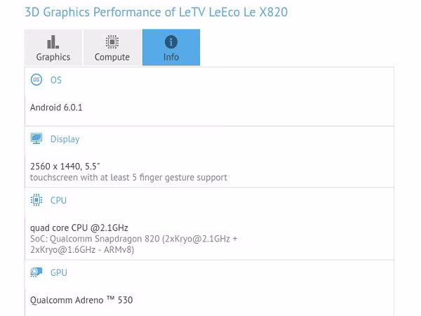 LeEco Le 2 (Le Max 2) xuất hiện trên Benchmark với 6GB RAM ảnh 2 LeEco Le 2 (Le Max 2) xuất hiện trên Benchmark với 6GB RAM ảnh 2
