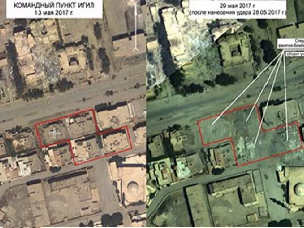 Nga công bố hình ảnh vụ không kích trúng trung tâm chỉ huy IS ở Raqqa ảnh 1 Nga công bố hình ảnh vụ không kích trúng trung tâm chỉ huy IS ở Raqqa ảnh 1