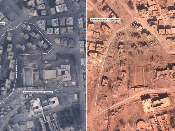 Nga công bố ảnh thành phố Raqqa ở Syria bị bom đạn tàn phá nặng nề ảnh 1