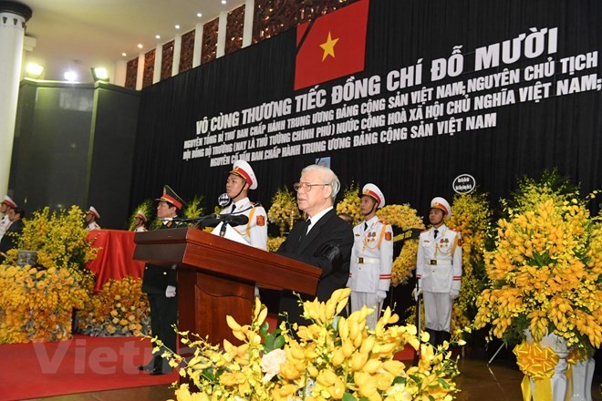 Cử hành trọng thể Lễ truy điệu nguyên Tổng Bí thư Đỗ Mười ảnh 2 Cử hành trọng thể Lễ truy điệu nguyên Tổng Bí thư Đỗ Mười ảnh 2