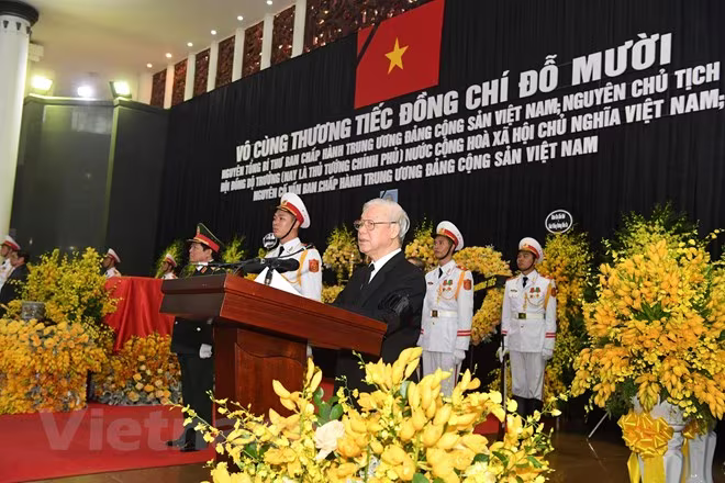 Cử hành trọng thể Lễ truy điệu nguyên Tổng Bí thư Đỗ Mười ảnh 2 Cử hành trọng thể Lễ truy điệu nguyên Tổng Bí thư Đỗ Mười ảnh 2