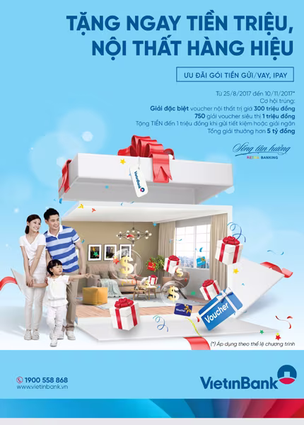 Tặng voucher mua sắm nội thất đến 300 triệu đồng khi giao dịch tại VietinBank ảnh 1