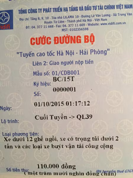 Phí cao tốc Hà Nội - Hải Phòng thấp nhất 110.000 đồng/lượt ảnh 2 Phí cao tốc Hà Nội - Hải Phòng thấp nhất 110.000 đồng/lượt ảnh 2