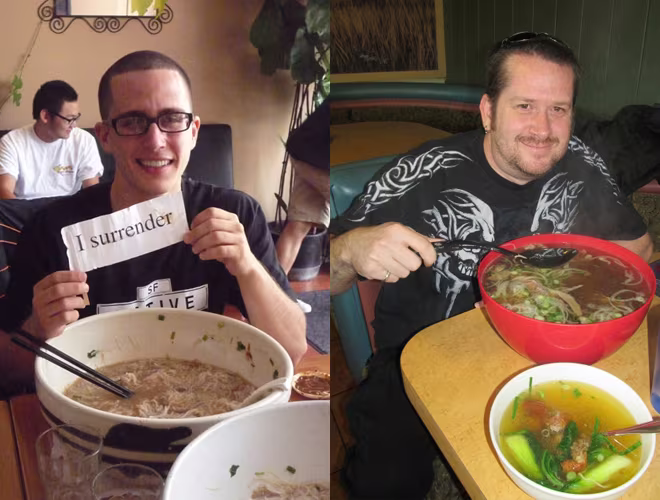 Giống như Phở Xe Lửa từng nổi tiếng tại Las Vegas 20 năm trước, Phở Challenge và Phở Hàng không mẫu hạm cũng khiến không ít thực khách nản lòng khi chinh phục. Giống như Phở Xe Lửa từng nổi tiếng tại Las Vegas 20 năm trước, Phở Challenge và Phở Hàng không mẫu hạm cũng khiến không ít thực khách nản lòng khi chinh phục.