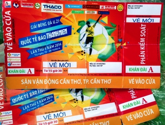 Khám phá đường dây làm vé giả của giải bóng đá U.21 quốc tế ảnh 1 Khám phá đường dây làm vé giả của giải bóng đá U.21 quốc tế ảnh 1