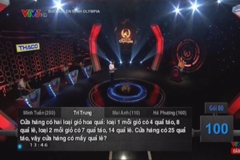 Những câu hỏi "khó đỡ" trong "Đường lên đỉnh Olympia" ảnh 3 Những câu hỏi "khó đỡ" trong "Đường lên đỉnh Olympia" ảnh 3