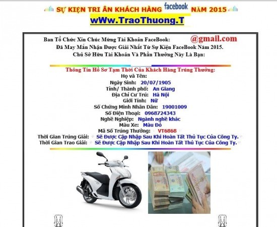 Nhóm tội phạm 9X lập 117 trang web để lừa trúng thưởng ảnh 1 Nhóm tội phạm 9X lập 117 trang web để lừa trúng thưởng ảnh 1