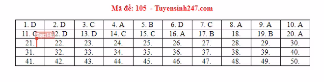 Đáp án tham khảo môn Toán trong Kỳ thi THPT Quốc gia 2019 [NÓNG] ảnh 5