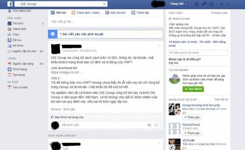 Audio 15-3-2015: Hàng chục nghìn tài khoản khách hàng VNPT bị hacker chiếm đoạt và tung lên mạng ảnh 1 Audio 15-3-2015: Hàng chục nghìn tài khoản khách hàng VNPT bị hacker chiếm đoạt và tung lên mạng ảnh 1