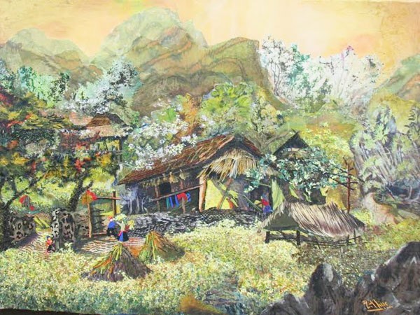 Người Việt Nam duy nhất làm tranh cắt vải ảnh 2 Người Việt Nam duy nhất làm tranh cắt vải ảnh 2