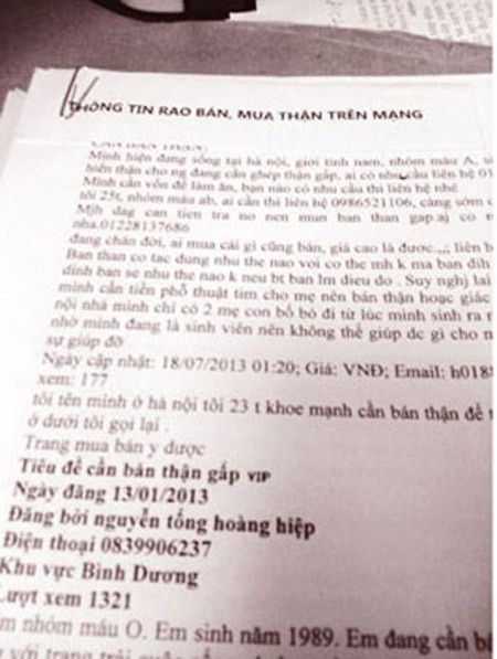 Môi giới, buôn bán nội tạng người phạm tội gì, bị xử lý ra sao? ảnh 1 Môi giới, buôn bán nội tạng người phạm tội gì, bị xử lý ra sao? ảnh 1