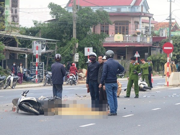 Xe tải tông xe máy, một người tử vong tại chỗ ảnh 1 Xe tải tông xe máy, một người tử vong tại chỗ ảnh 1