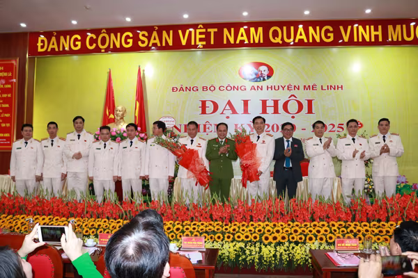 Ra mắt Ban Chấp hành Đảng bộ Công an huyện Mê Linh nhiệm kỳ 2020-2025 ảnh 1
