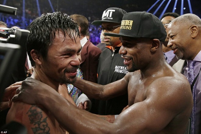 Mayweather thắng điểm Pacquiao trong “trận quyền Anh thế kỷ“ ảnh 7 Mayweather thắng điểm Pacquiao trong “trận quyền Anh thế kỷ“ ảnh 7