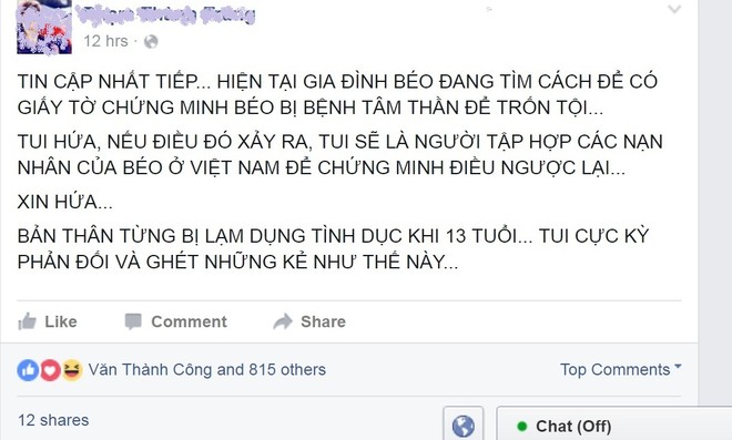 Thêm tình tiết vụ nghệ sỹ hài Minh Béo bị bắt vì xâm hại tình dục trẻ em ảnh 2 Thêm tình tiết vụ nghệ sỹ hài Minh Béo bị bắt vì xâm hại tình dục trẻ em ảnh 2