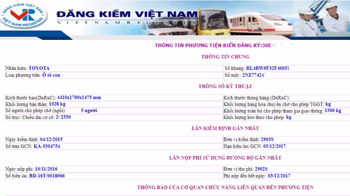 Tra cứu xe bị phạt nguội và từ chối kiểm định qua website của Cục Đăng kiểm ảnh 1 Tra cứu xe bị phạt nguội và từ chối kiểm định qua website của Cục Đăng kiểm ảnh 1