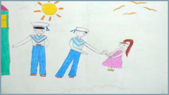 Tranh học Thượng Thanh dự thi “Viết thư gửi các chiến sĩ canh giữ biển đảo quê hương” ảnh 3