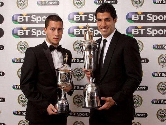 Suarez và Hazard giành giải thưởng của PFA ảnh 1 Suarez và Hazard giành giải thưởng của PFA ảnh 1