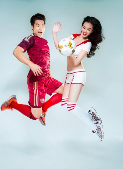 Khánh My nóng bỏng bên Trương Nam Thành cổ vũ World Cup ảnh 2 Khánh My nóng bỏng bên Trương Nam Thành cổ vũ World Cup ảnh 2