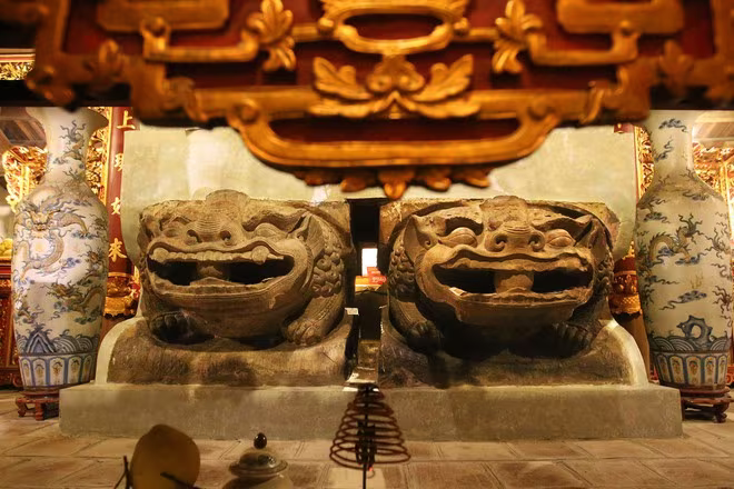 Tượng sư tử đá chùa bà Tấm với nghệ thuật tạo tác đạt đến đỉnh cao thời Lý Ảnh: hữu nghị Tượng sư tử đá chùa bà Tấm với nghệ thuật tạo tác đạt đến đỉnh cao thời Lý Ảnh: hữu nghị