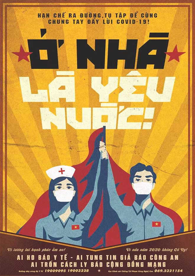 Bức tranh cổ động nổi tiếng mang tên “Ở nhà là yêu nước” của họa sĩ Lê Đức Hiệp