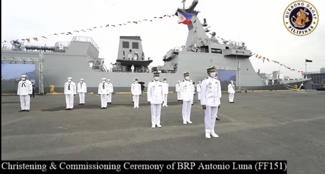 Tàu BRP Antonio Luna trong buổi lễ được đưa vào biên chế ngày 19-3