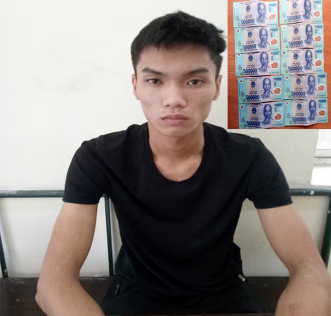 Đối tượng Thế Anh cùng tang vật Đối tượng Thế Anh cùng tang vật