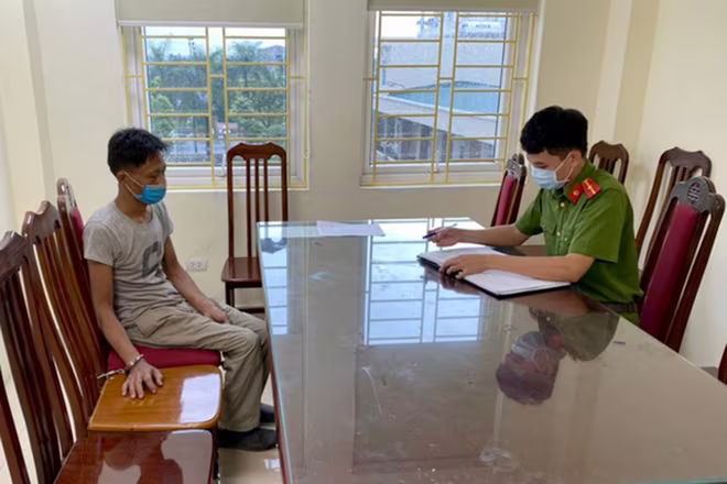 Cơ quan Công an lấy lời khai đối tượng Trần Đình Giang