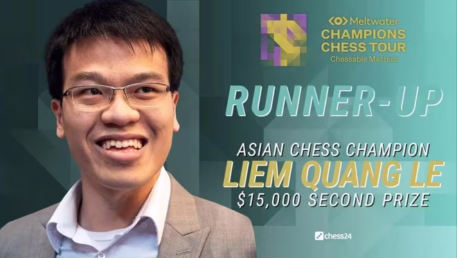 Lê Quang Liêm giành á quân Chessable Masters cùng 15.000 USD tiền thưởng Lê Quang Liêm giành á quân Chessable Masters cùng 15.000 USD tiền thưởng