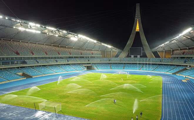 Sân Morodok Techno có sức chứa 60.000 chỗ ngồi vừa khánh thành hồi tháng 9-2021 Ảnh: Khmertimeskh