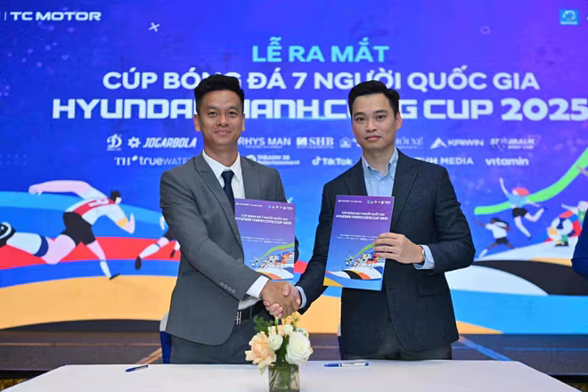 Ban tổ chức và đơn vị tài trợ ký kết hợp tác, ra mắt Cúp bóng đá 7 người quốc gia Hyundai Thành Công Cup 2025