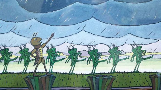 Minh họa tác phẩm văn học "Dế mèn" của họa sĩ Ngô Mạnh Lân Minh họa tác phẩm văn học "Dế mèn" của họa sĩ Ngô Mạnh Lân