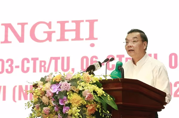 Chủ tịch UBND TP Hà Nội Chu Ngọc Anh phát biểu tại hội nghị Chủ tịch UBND TP Hà Nội Chu Ngọc Anh phát biểu tại hội nghị