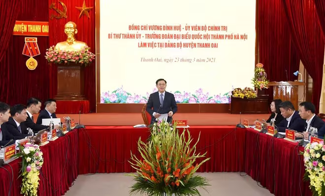 Bí thư Thành ủy Hà Nội Vương Đình Huệ làm việc với huyện Thanh Oai Bí thư Thành ủy Hà Nội Vương Đình Huệ làm việc với huyện Thanh Oai