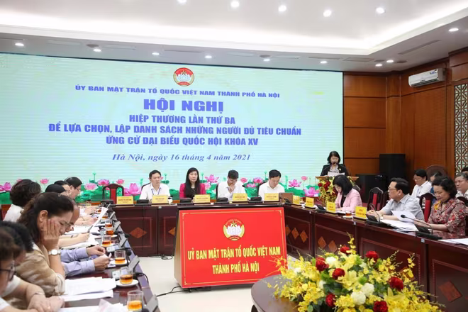Hà Nội vừa tổ chức hội nghị hiệp thương lần 3 để lựa chọn, lập danh sách những người đủ tiêu chuẩn ứng cử ĐBQH Hà Nội vừa tổ chức hội nghị hiệp thương lần 3 để lựa chọn, lập danh sách những người đủ tiêu chuẩn ứng cử ĐBQH