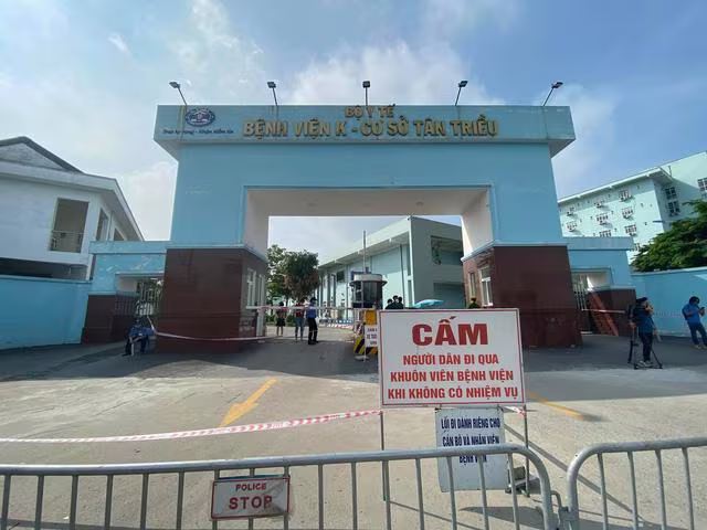Bệnh viện K cơ sở Tân Triều đang phong tỏa Bệnh viện K cơ sở Tân Triều đang phong tỏa