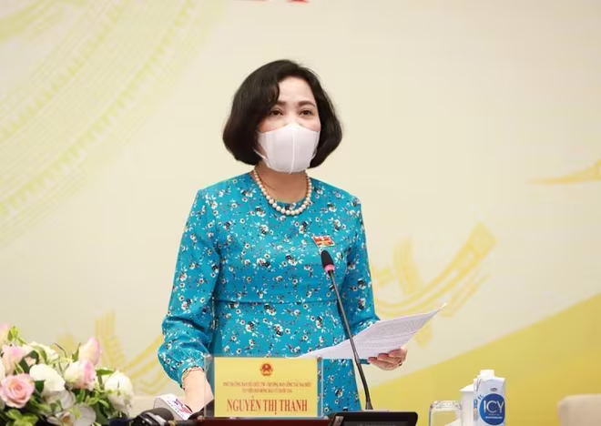 Bà Nguyễn Thị Thanh thông tin tại buổi họp báo chiều 21-5 Bà Nguyễn Thị Thanh thông tin tại buổi họp báo chiều 21-5