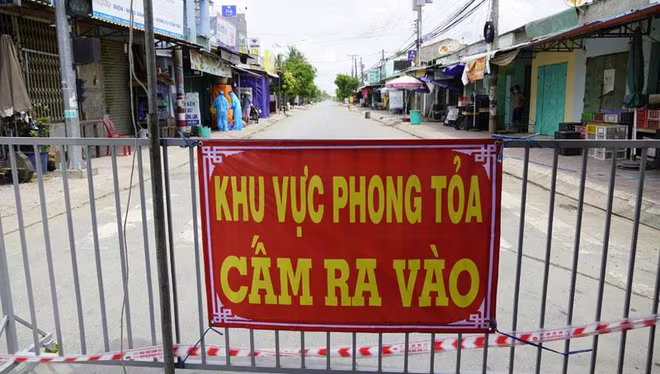 Một khu vực ở huyện Cần Đước, tỉnh Long An đang bị phong tỏa Một khu vực ở huyện Cần Đước, tỉnh Long An đang bị phong tỏa