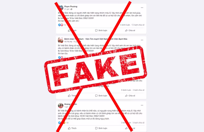 Bệnh viện Việt Đức khẳng định thông tin "có người chết não hiến tạng..." là tin giả Bệnh viện Việt Đức khẳng định thông tin "có người chết não hiến tạng..." là tin giả