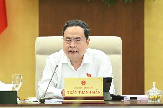 Chủ tịch Quốc hội Trần Thanh Mẫn phát biểu tại phiên họp