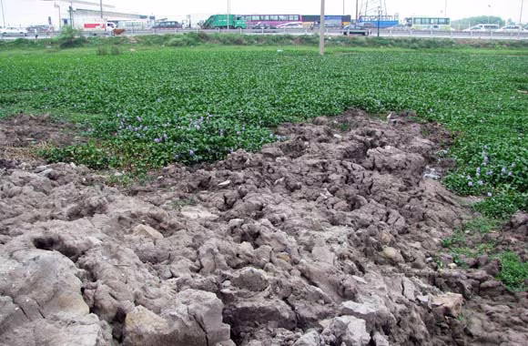 Đất, phế thải xây dựng đổ tràn ngay đầu đường Hải Bối