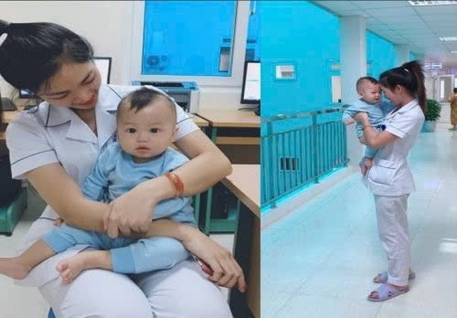 Nhân viên Y tế của Bệnh viện chăm sóc cho bệnh nhi