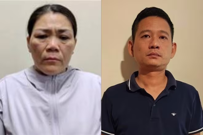 Lê Xuân Tùng (bên phải) và bị can liên quan trong vụ án Lê Xuân Tùng (bên phải) và bị can liên quan trong vụ án