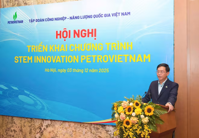 Đồng chí Trần Quang Dũng, Phó Bí thư Thường trực Đảng ủy Petrovietnam: 100 phòng thực hành giáo dục STEM sẽ được triển khai trong 100 ngày, rộng rãi ở 34 tỉnh/thành trên cả nước, có chung ‘Một mô hình - Một chất lượng&apos;.