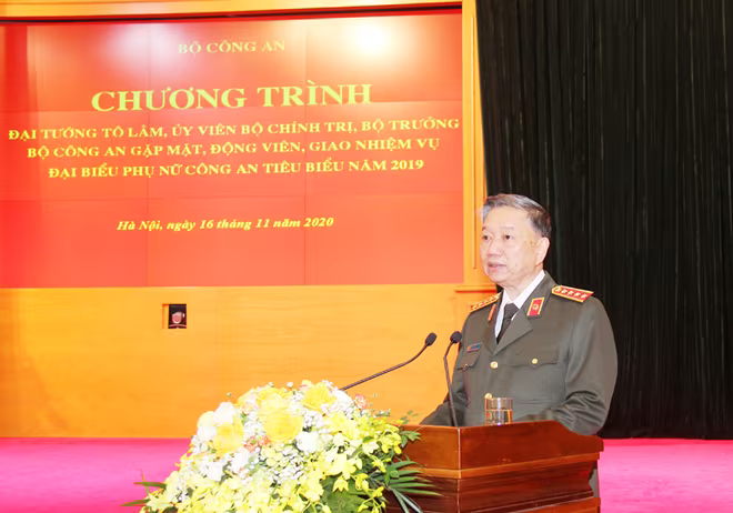 Đại tướng Tô Lâm, Ủy viên Bộ Chính trị, Bộ trưởng Bộ Công an phát biểu tại buổi gặp mặt Đại tướng Tô Lâm, Ủy viên Bộ Chính trị, Bộ trưởng Bộ Công an phát biểu tại buổi gặp mặt