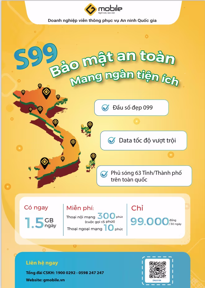 Gói cước mới của Gmobile với nhiều tiện ích Gói cước mới của Gmobile với nhiều tiện ích