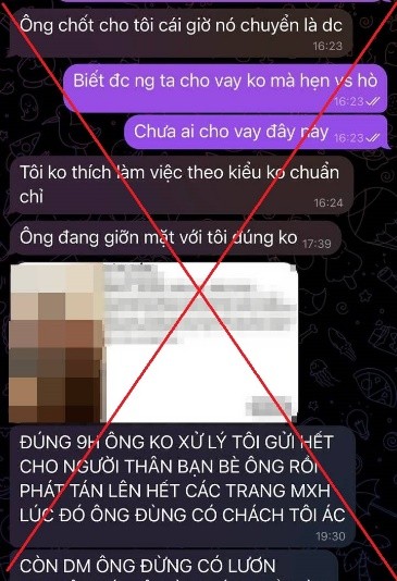 Tin nhắn &quot;khủng bố&quot; các đối tượng gửi cho bị hại