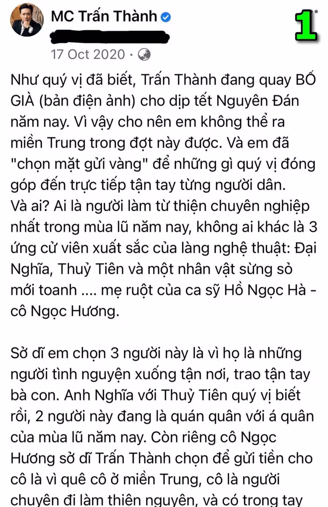 Trấn Thành từng giải thích lý do không thể tự đi từ thiện mà vẫn đứng ra kêu gọi Trấn Thành từng giải thích lý do không thể tự đi từ thiện mà vẫn đứng ra kêu gọi
