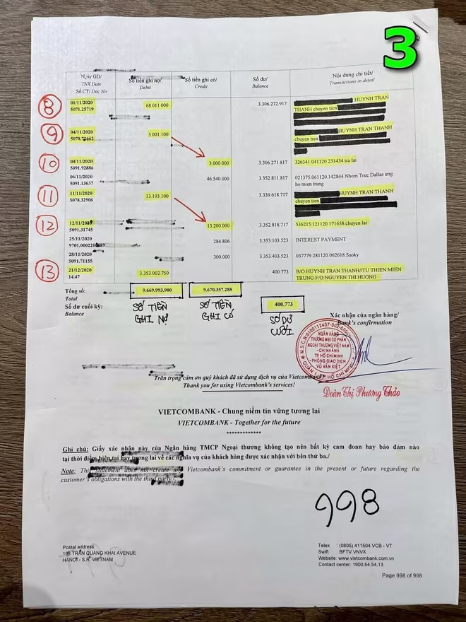 Trang cuối cùng trong bản sao kê được Trấn Thành chia sẻ Trang cuối cùng trong bản sao kê được Trấn Thành chia sẻ
