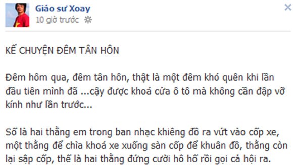 "Giáo sư" Cù Trọng Xoay toát mồ hôi đêm tân hôn ảnh 1 "Giáo sư" Cù Trọng Xoay toát mồ hôi đêm tân hôn ảnh 1